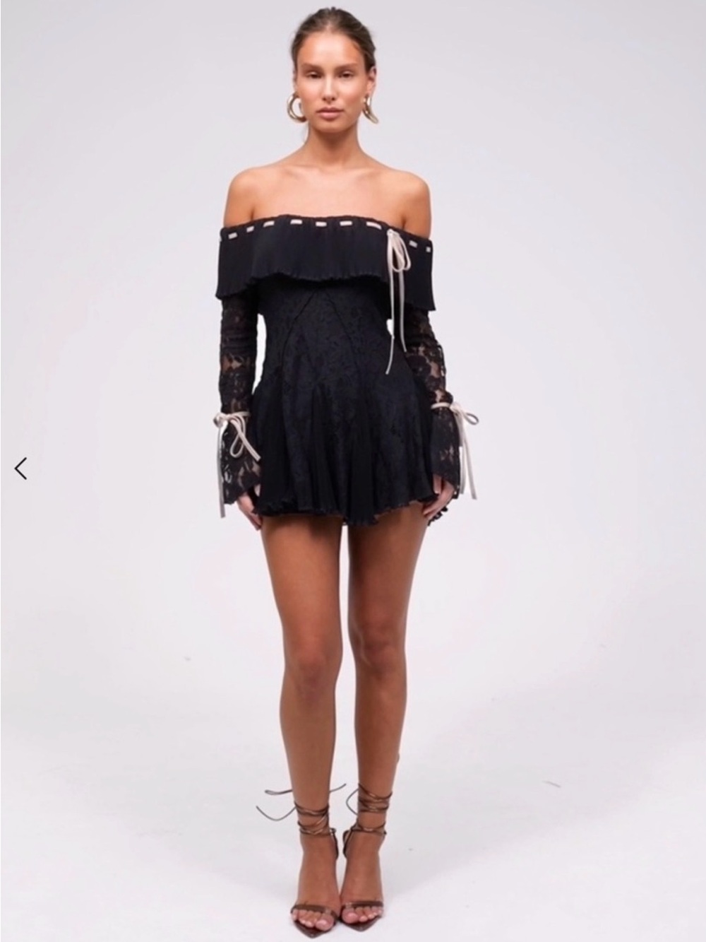Colette Over the Shoulder Lace Mini Dress